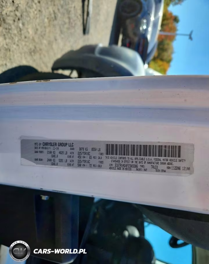2015 Ram Promaster 1500 1500 Standard VIN:3C6TRVAG4FE503386 - 14