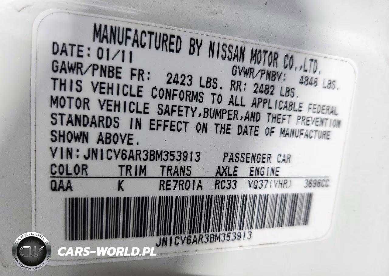 2011 Infiniti G37 VIN:JN1CV6AR3BM353913 - 12
