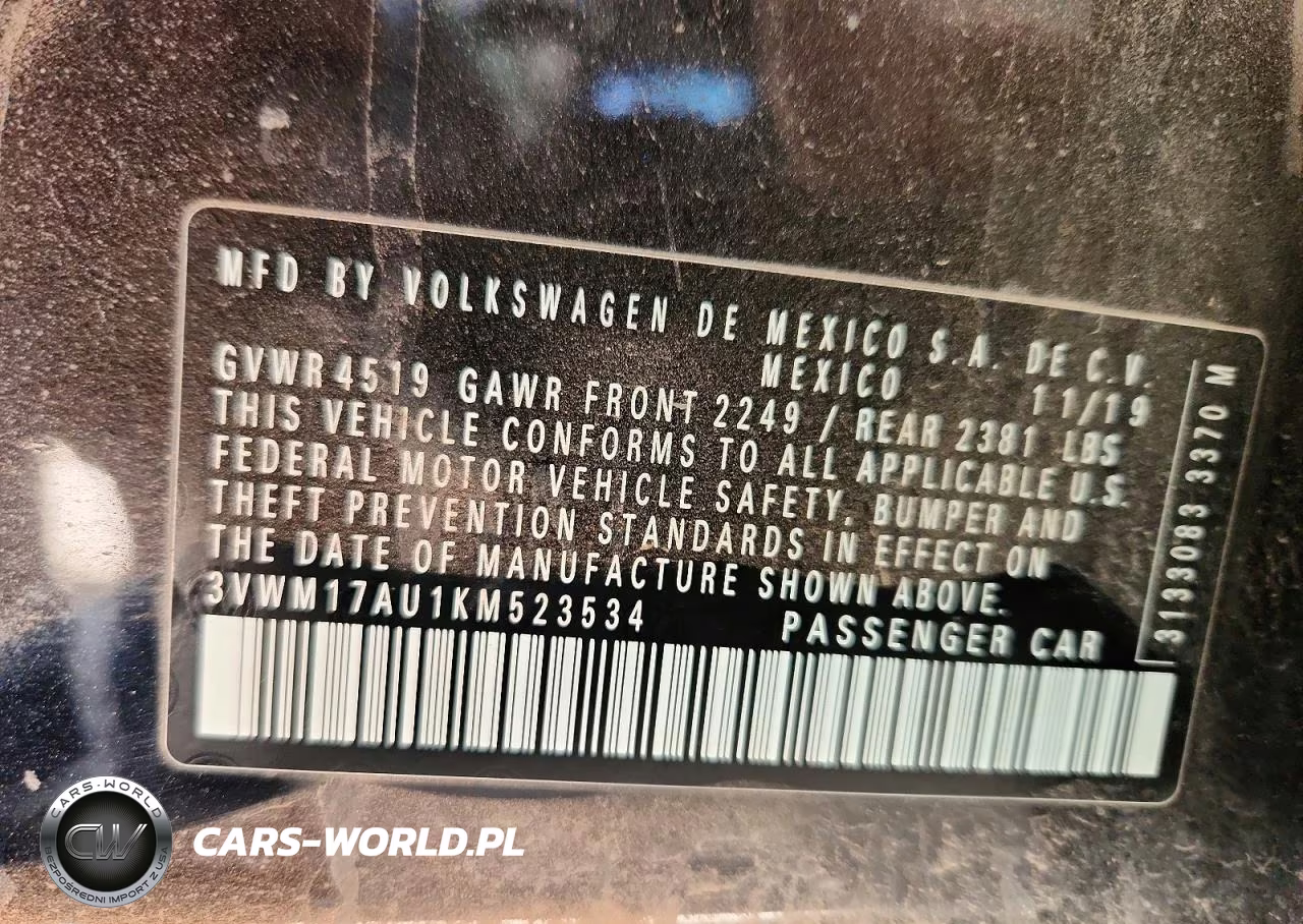 2019 Volkswagen Golf Alltrack S VIN:3VWM17AU1KM523534 - 13