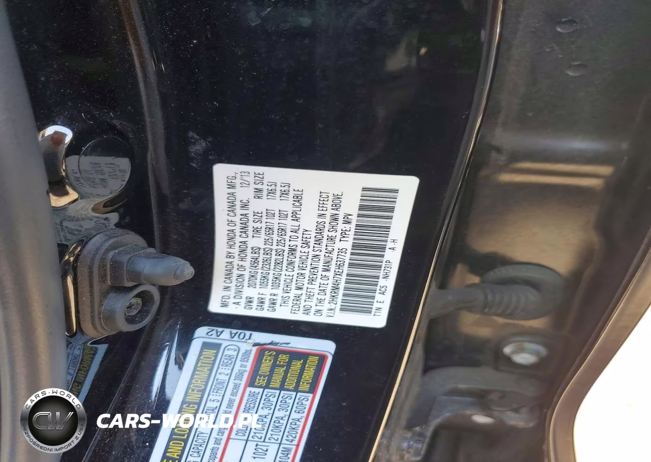2014 Honda Cr-V Exl VIN:2HKRM4H7XEH637735 - 13