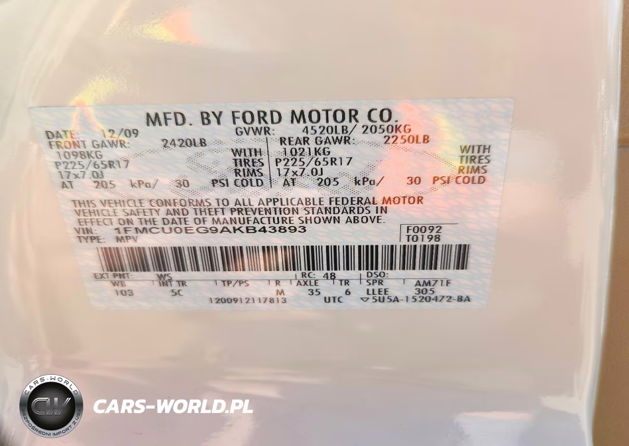 2010 Ford Escape Limited VIN:1FMCU0EG9AKB43893 - 13