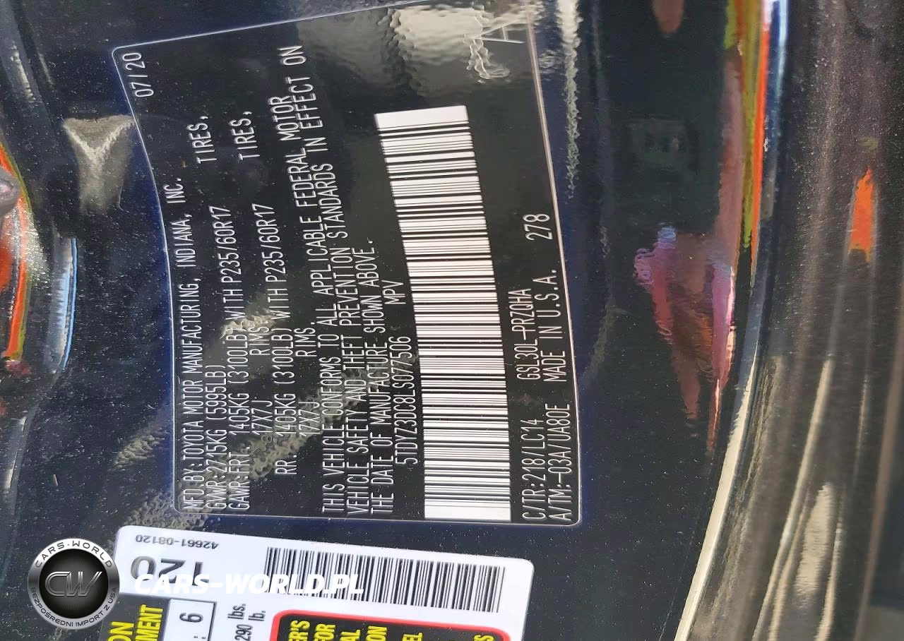 2020 Toyota Sienna Xle 8-Passenger VIN:5TDYZ3DC8LS077506 - 13