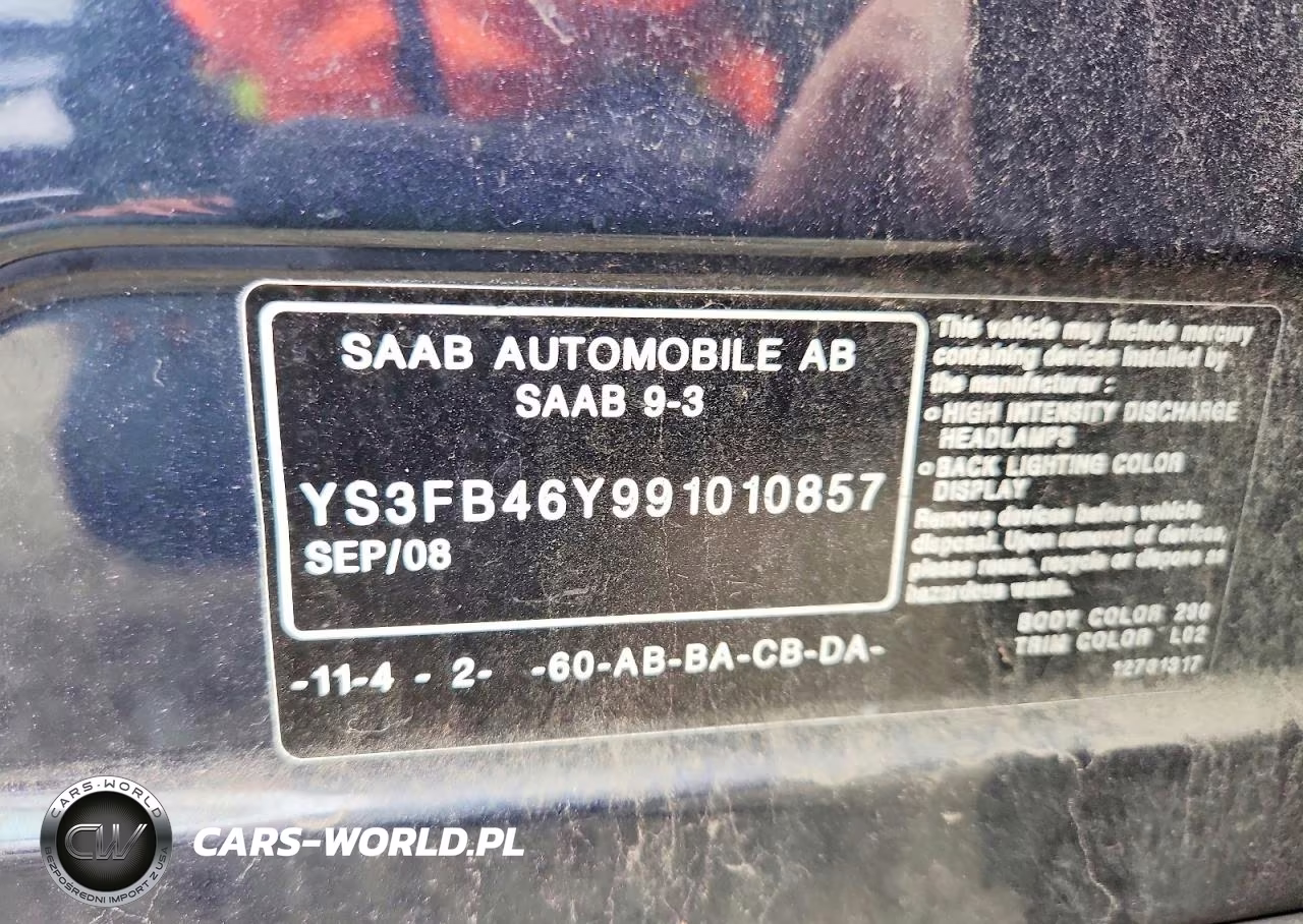 2009 Saab 9-3 2.0T VIN:YS3FB46Y991010857 - 12