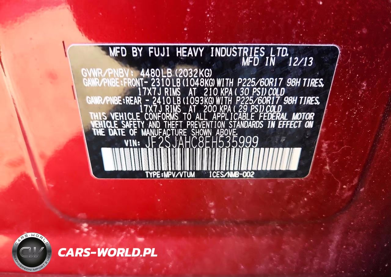 2014 Subaru Forester 2.5I Limited VIN:JF2SJAHC8EH535999 - 13