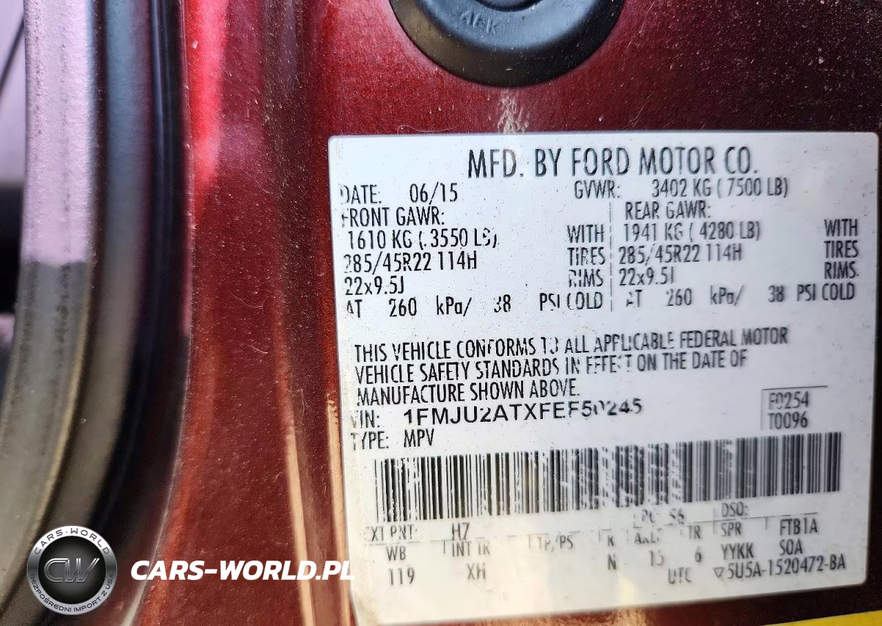2015 Ford Expedition Limited VIN:1FMJU2ATXFEF50245 - 13