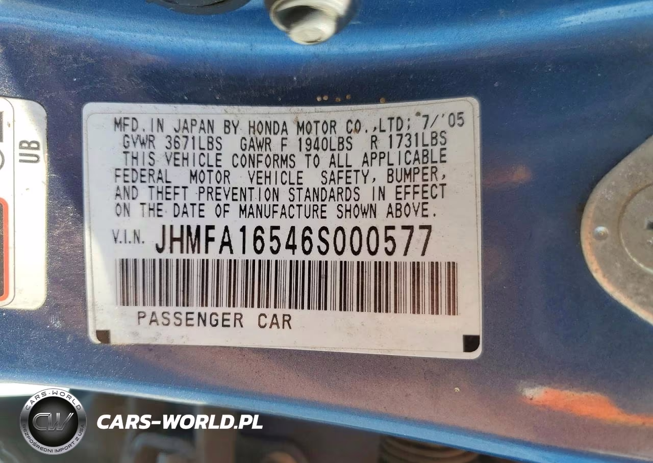 2006 Honda Civic Lx VIN:JHMFA16546S000577 - 12