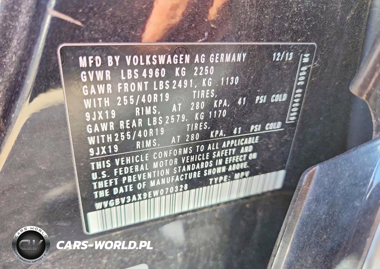 2014 Volkswagen Tiguan S VIN:WVGBV3AX9EW070328 - 13