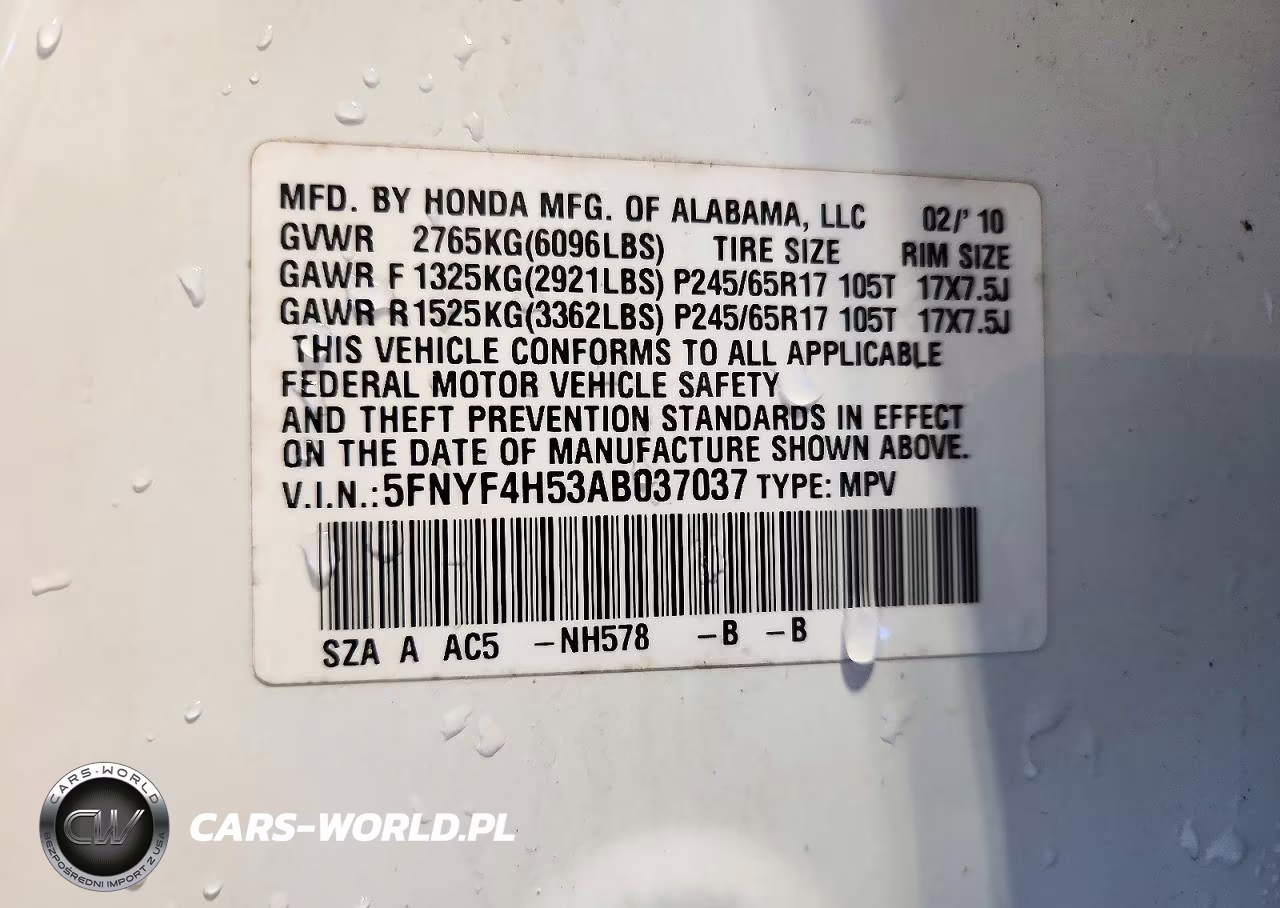 2010 Honda Pilot Exl VIN:5FNYF4H53AB037037 - 13