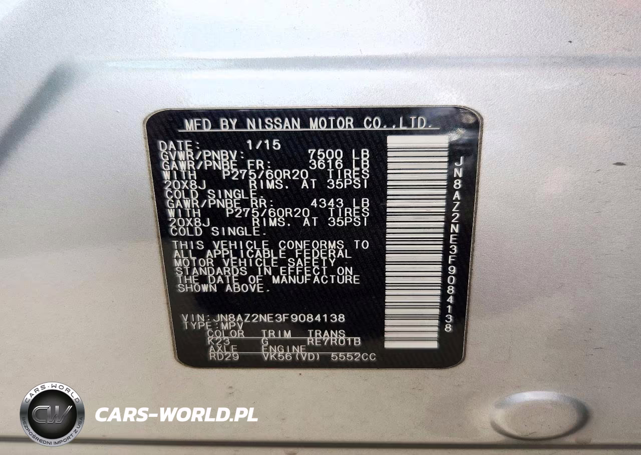 2015 Infiniti Qx80 Base VIN:JN8AZ2NE3F9084138 - 13