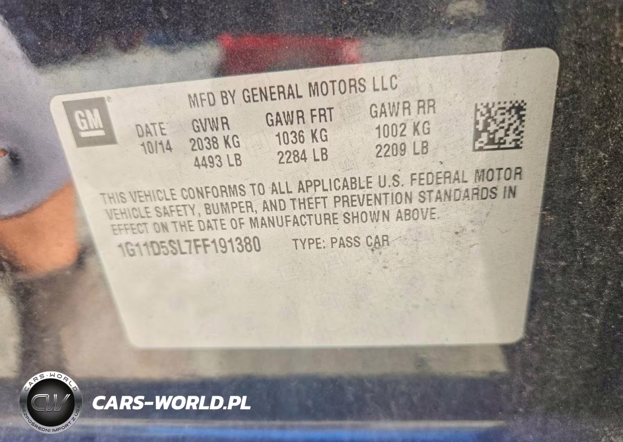 2015 Chevrolet Malibu 2Lt VIN:1G11D5SL7FF191380 - 12