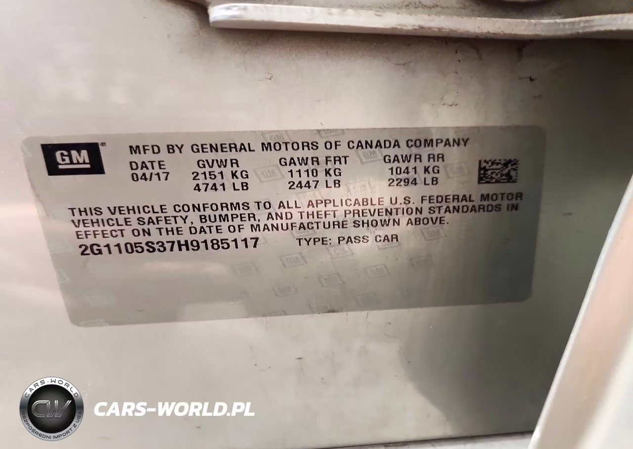 2017 Chevrolet Impala Lt VIN:2G1105S37H9185117 - 13