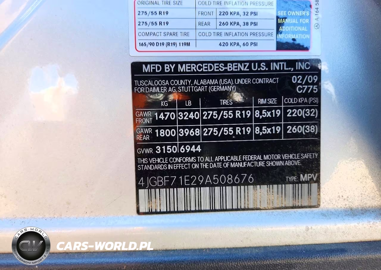 2009 Mercedes-Benz Gl 450 4Matic VIN:4JGBF71E29A508676 - 13