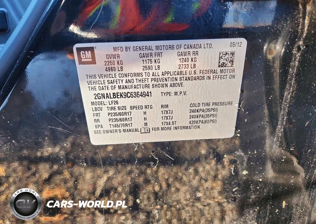 2012 CHEVROLET EQUINOX LS VIN:2GNALBEK9C6364941 - 13