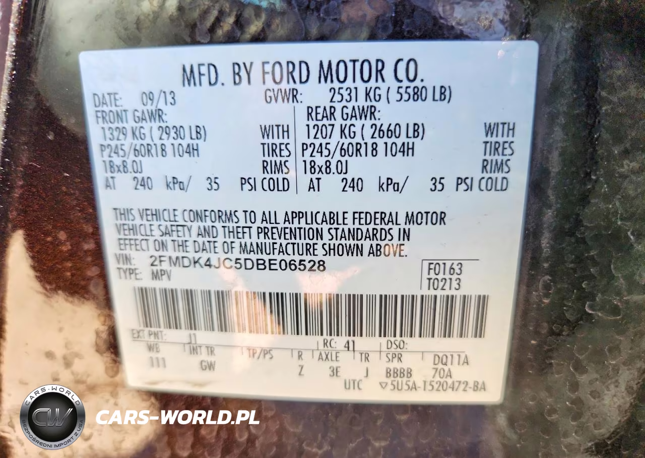 2013 Ford Edge Sel VIN:2FMDK4JC5DBE06528 - 13