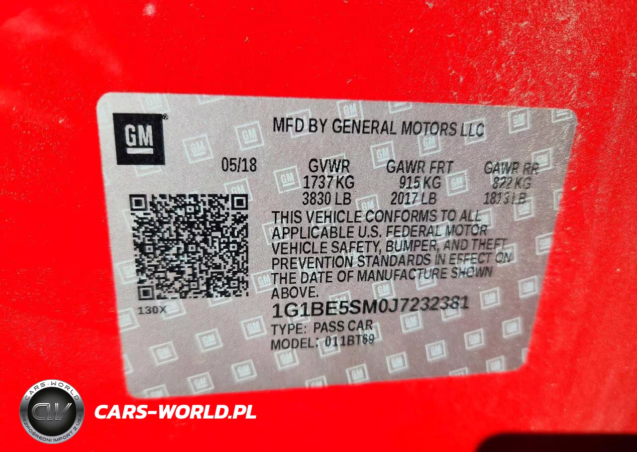 2018 Chevrolet Cruze Lt VIN:1G1BE5SM0J7232381 - 12