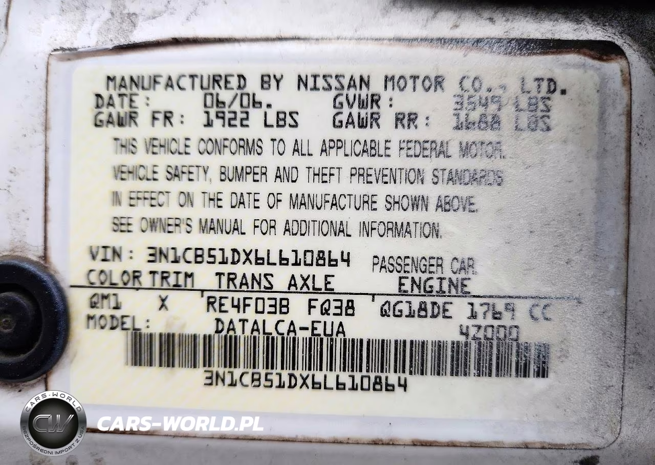 2006 Nissan Sentra 1.8 VIN:3N1CB51DX6L610864 - 12