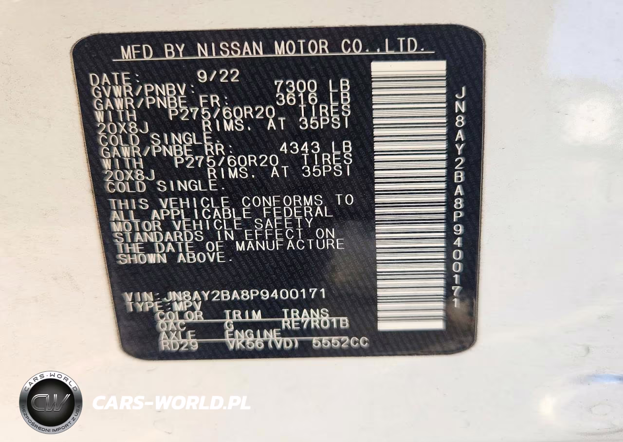 2023 Nissan Armada Sl VIN:JN8AY2BA8P9400171 - 14