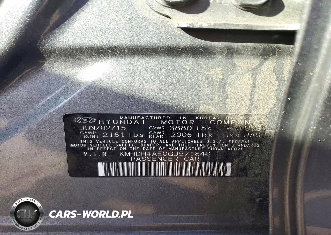 2016 Hyundai Elantra Se VIN:KMHDH4AE0GU571840 - 12