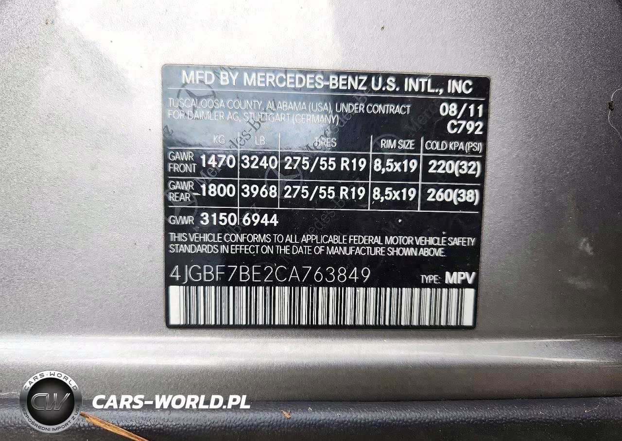 2012 Mercedes-Benz Gl 450 4Matic VIN:4JGBF7BE2CA763849 - 14