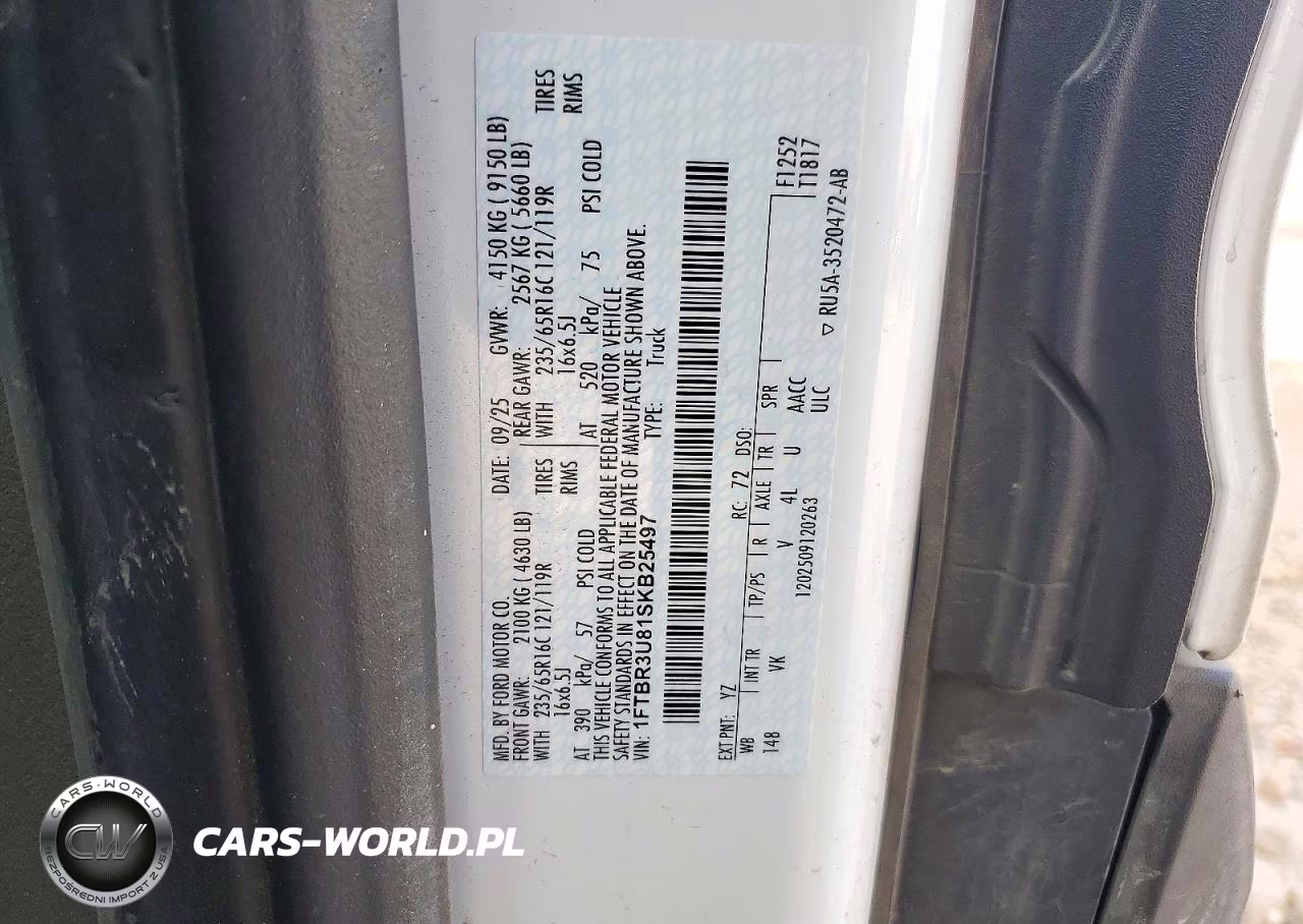 2025 Ford Transit T-250 VIN:1FTBR3U81SKB25497 - 14
