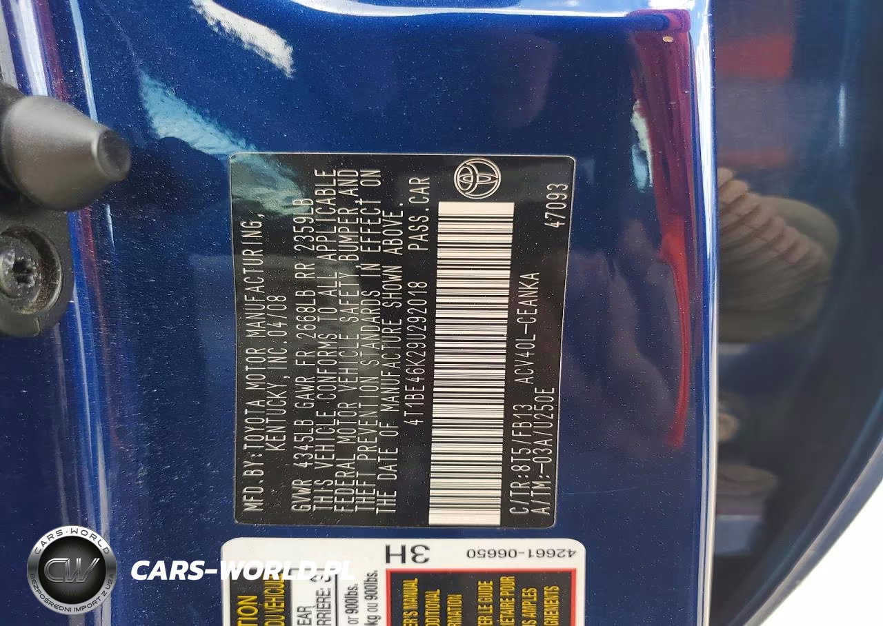 2009 Toyota Camry Base VIN:4T1BE46K29U292018 - 12