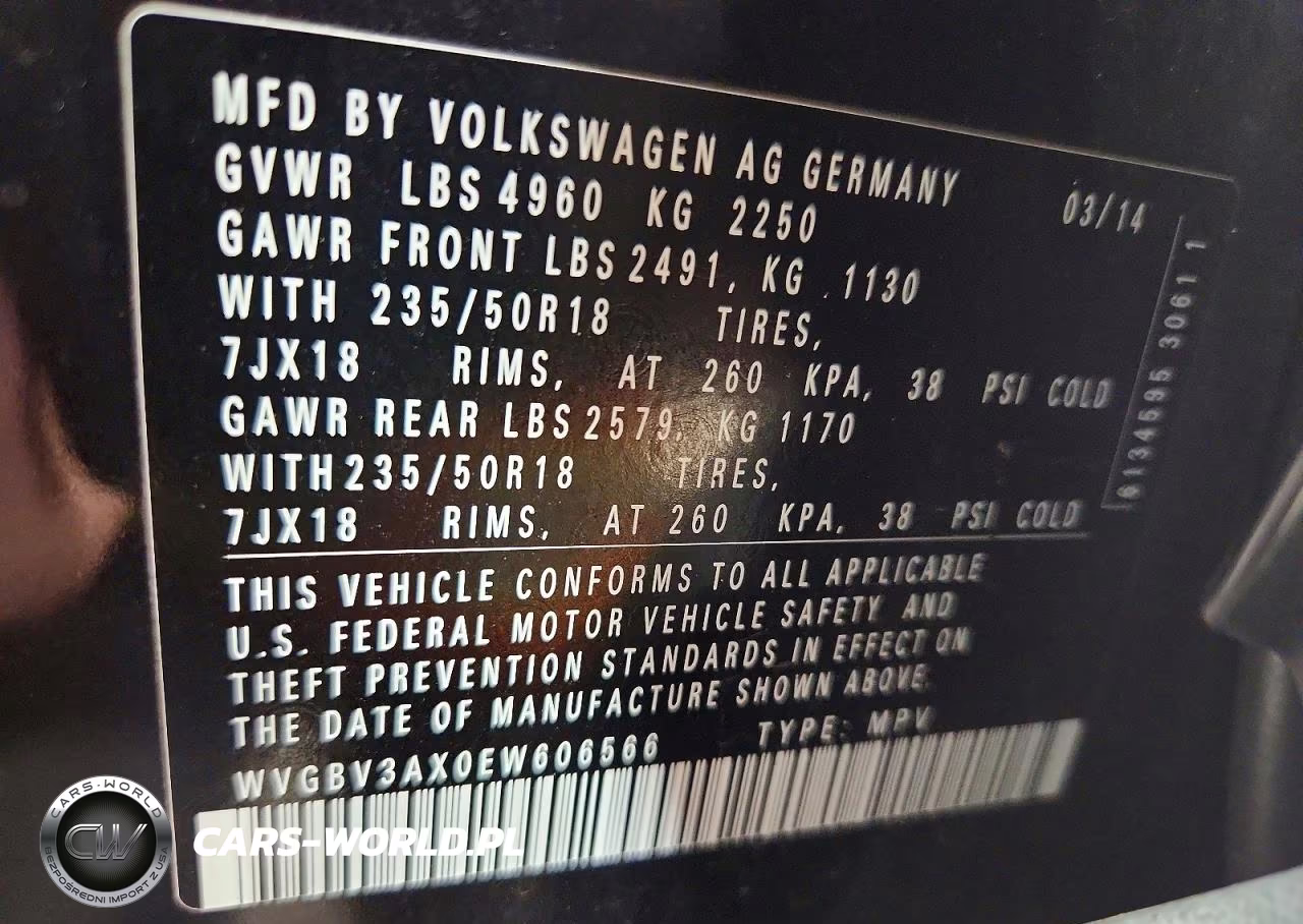2014 Volkswagen Tiguan S VIN:WVGBV3AX0EW606566 - 13