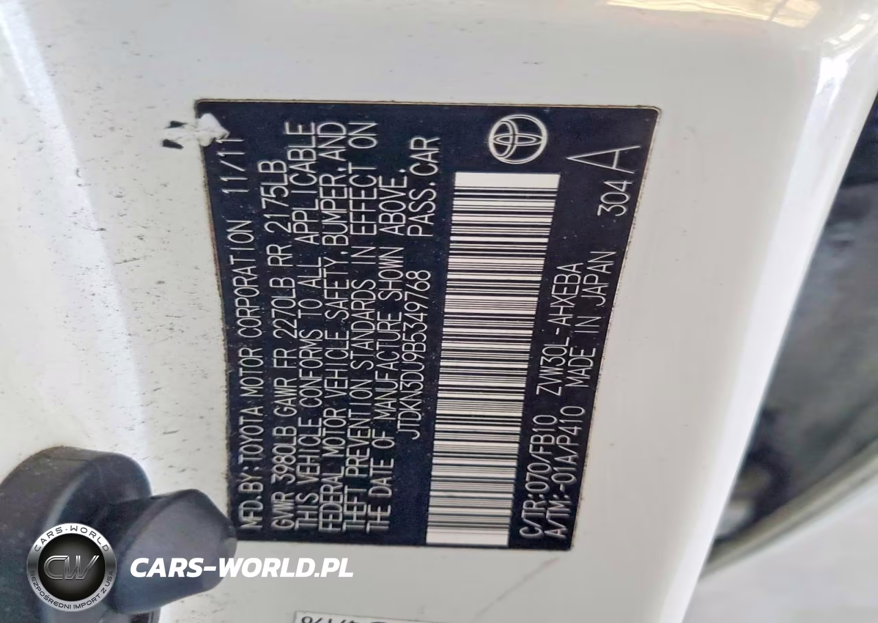 2011 Toyota Prius Two VIN:JTDKN3DU9B5349768 - 12