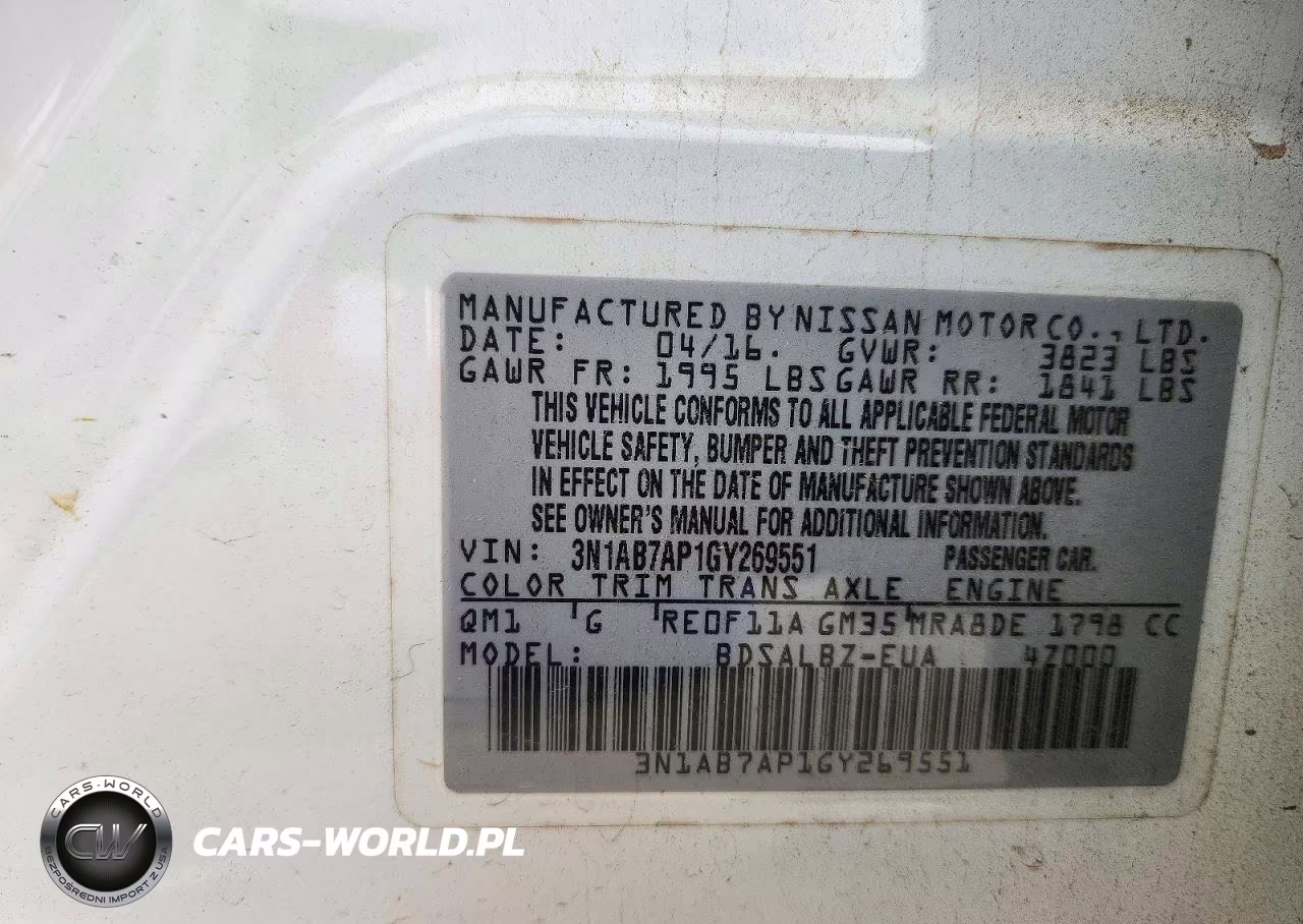 2016 Nissan Sentra S VIN:3N1AB7AP1GY269551 - 12