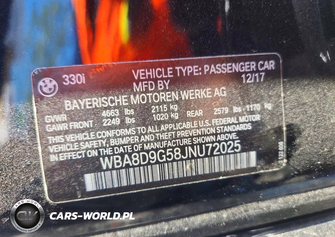 2018 BMW 330 Xi VIN:WBA8D9G58JNU72025 - 12