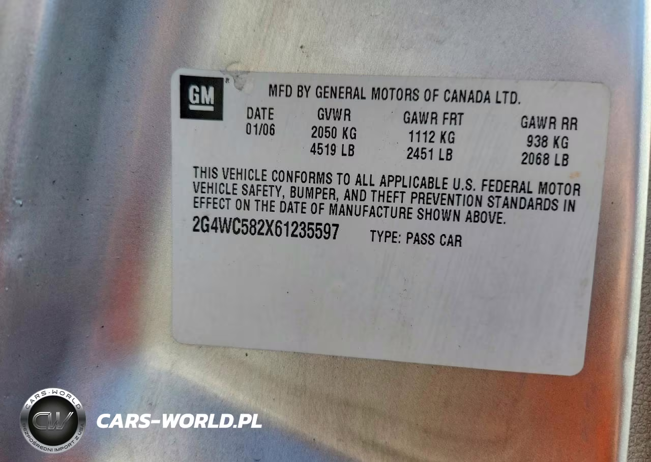 2006 Buick Lacrosse Cx VIN:2G4WC582X61235597 - 12
