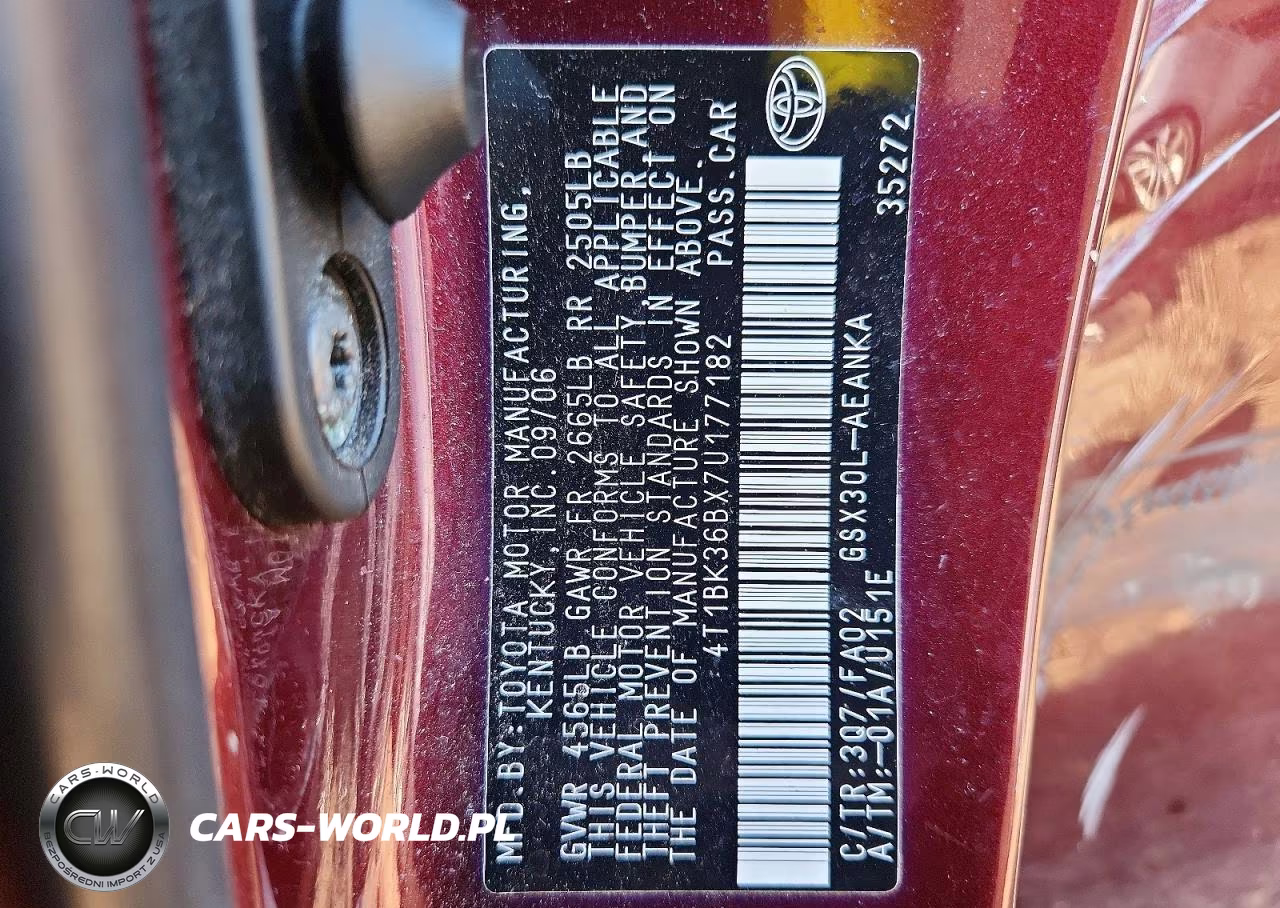 2007 Toyota Avalon Xl VIN:4T1BK36BX7U177182 - 12
