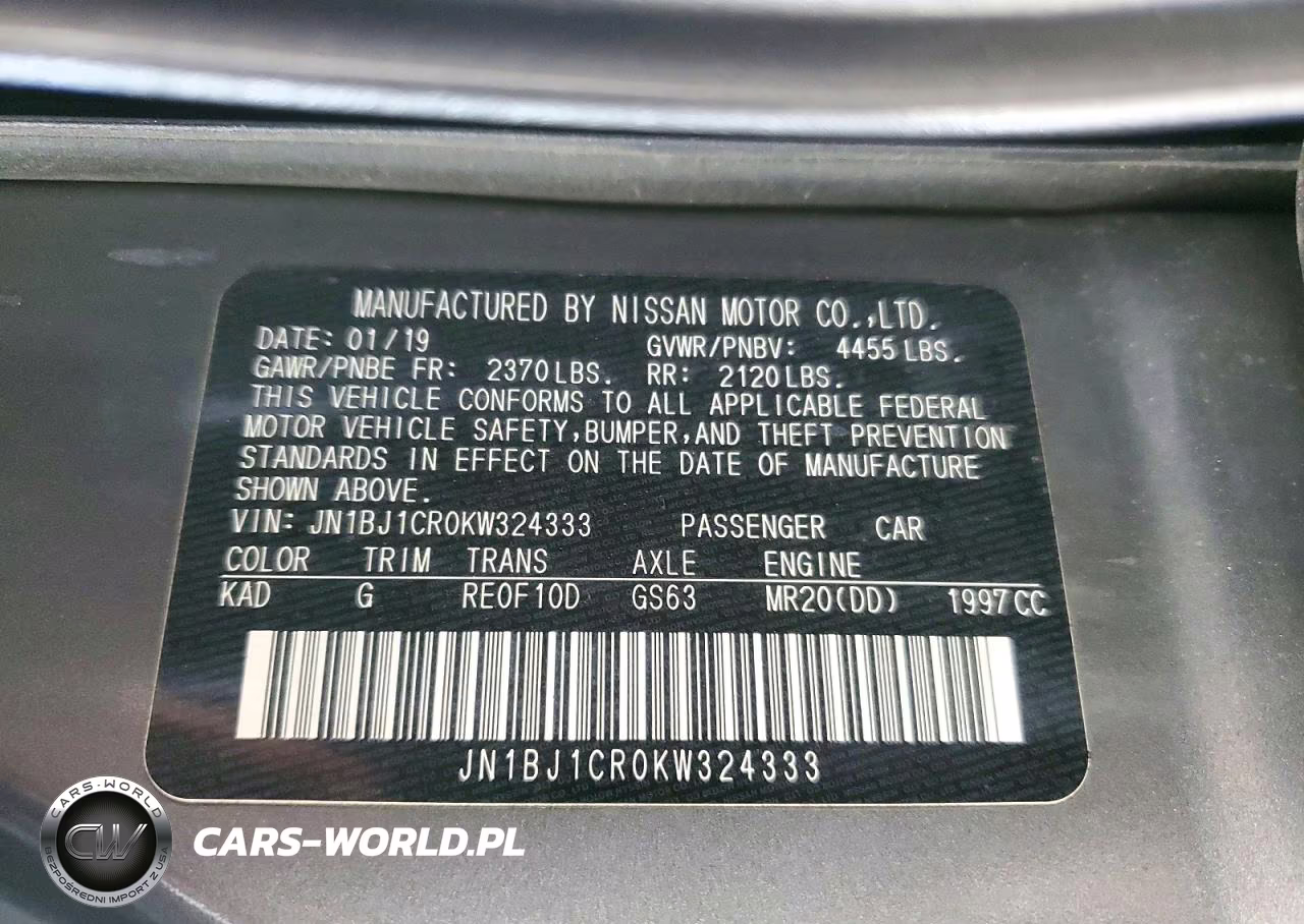 2019 Nissan Rogue Sport Sl VIN:JN1BJ1CR0KW324333 - 13