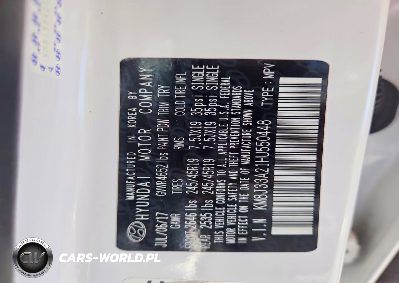 2017 Hyundai Tucson Night VIN:KM8J33A21HU550448 - 13