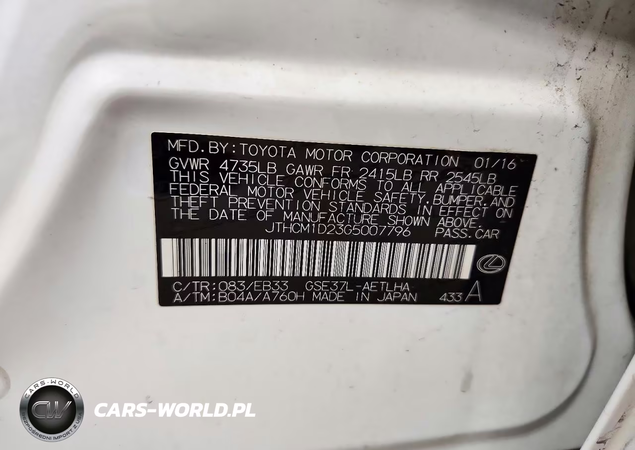 2016 Lexus Is 300 VIN:JTHCM1D23G5007796 - 12