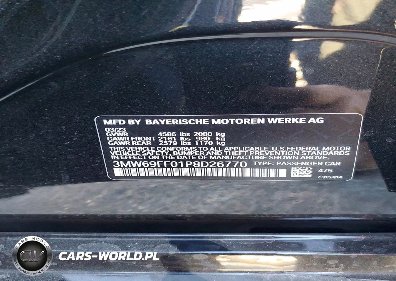 2023 BMW 330I VIN:3MW69FF01P8D26770 - 12