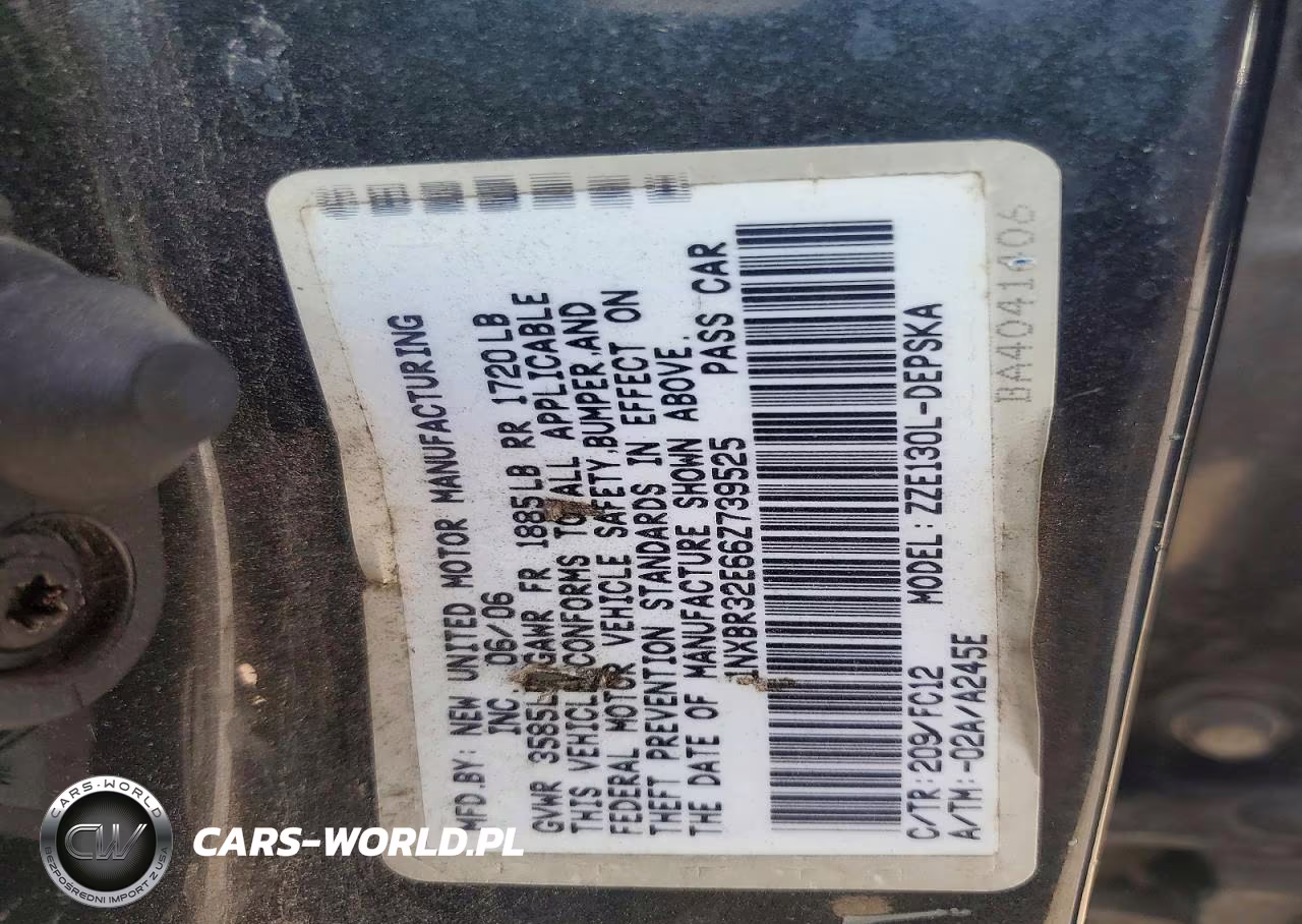 2006 Toyota Corolla S VIN:1NXBR32E66Z739525 - 12