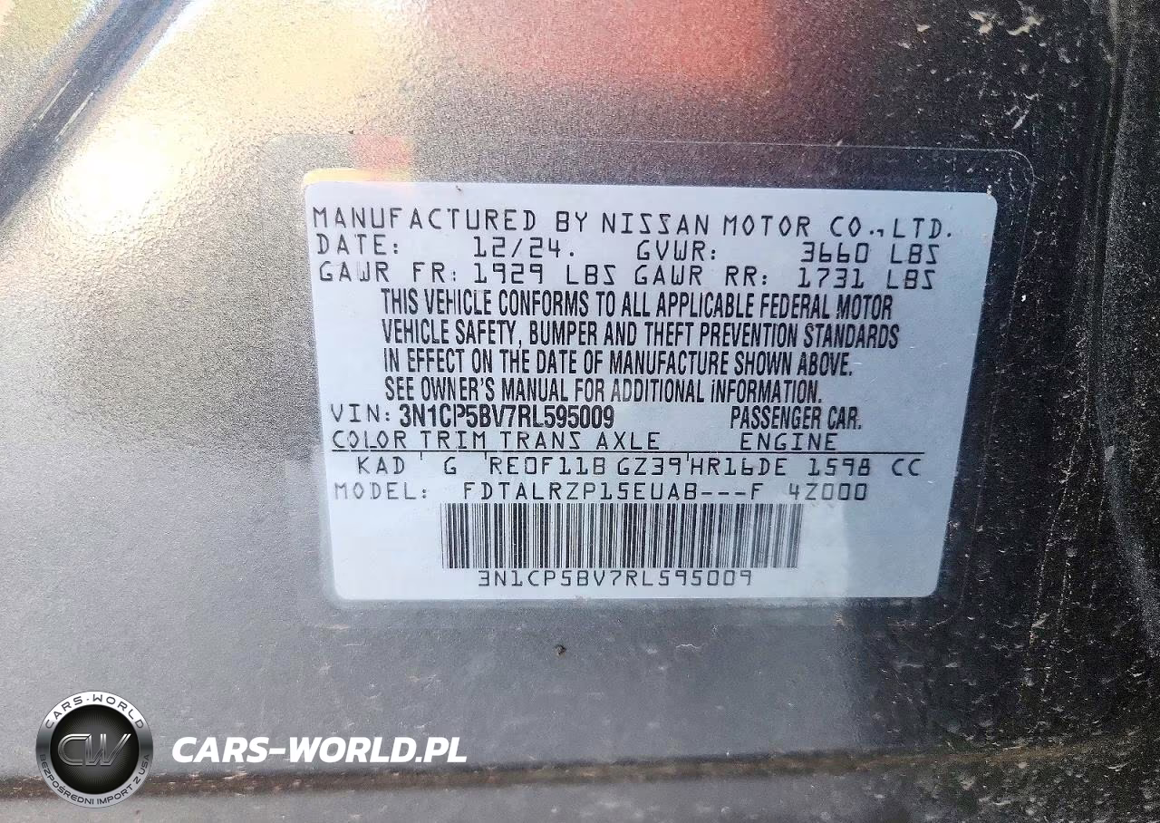 2024 Nissan Kicks S VIN:3N1CP5BV7RL595009 - 13