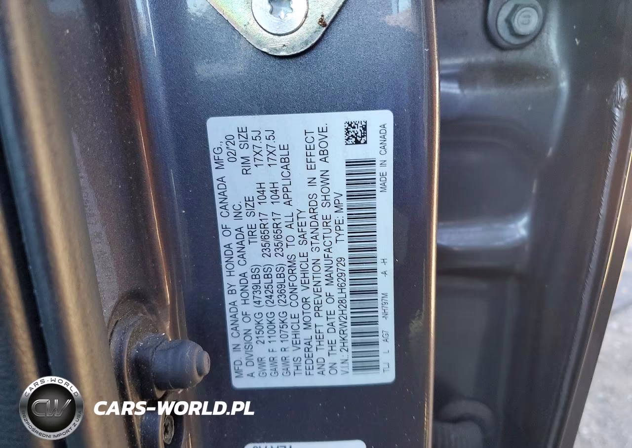 2020 Honda Cr-V Lx VIN:2HKRW2H28LH629729 - 13