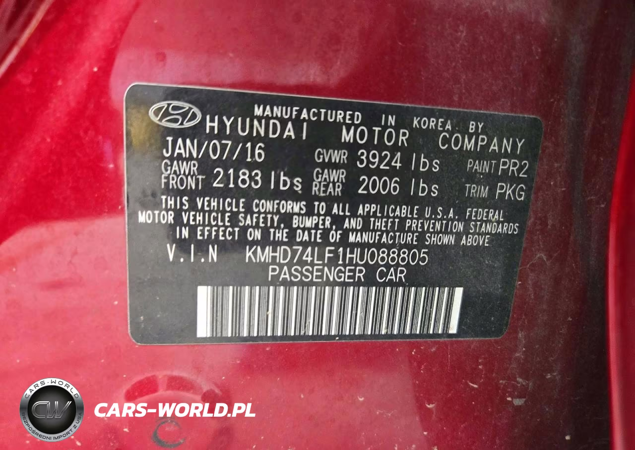2017 Hyundai Elantra Se VIN:KMHD74LF1HU088805 - 12