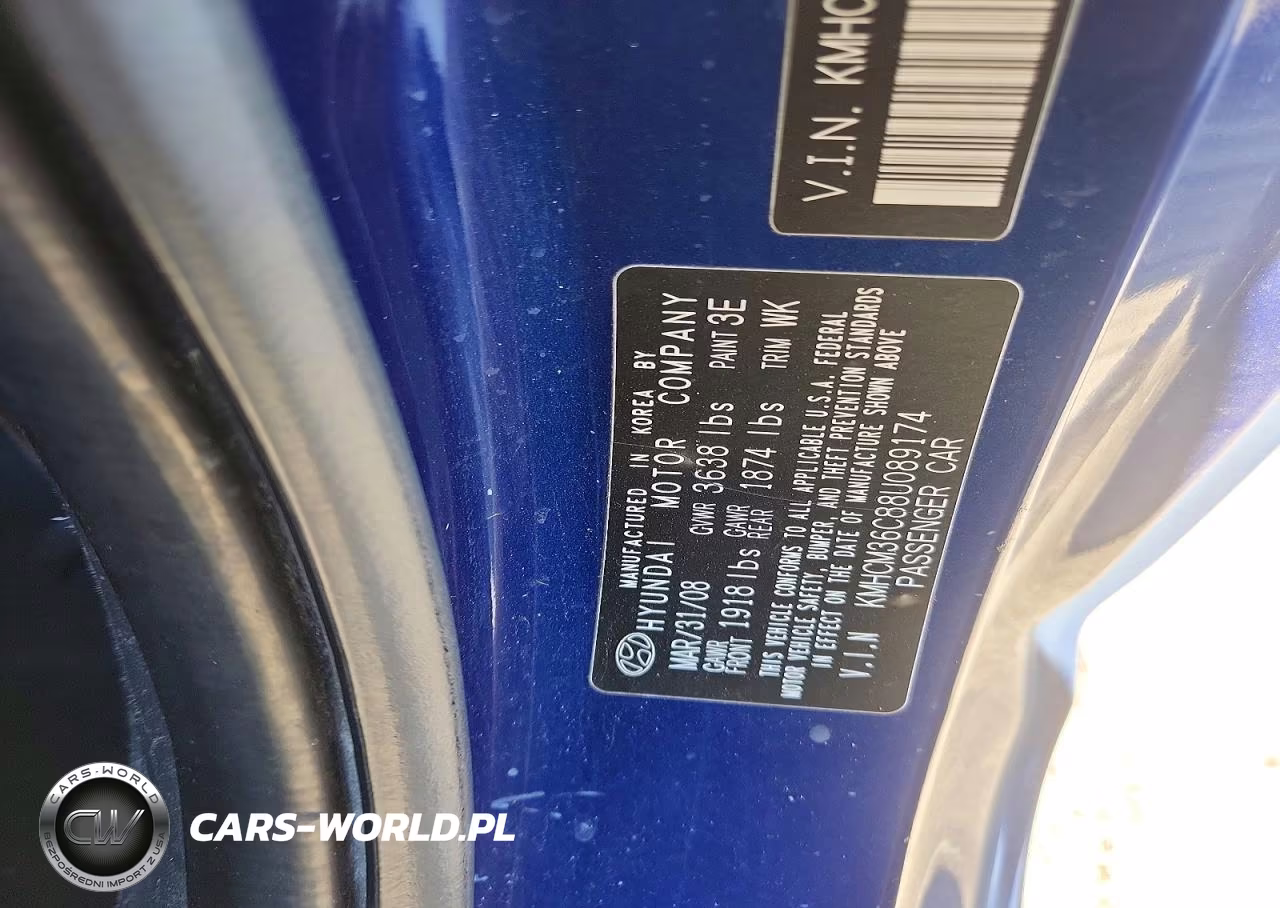 2008 Hyundai Accent Gs VIN:KMHCM36C88U089174 - 13