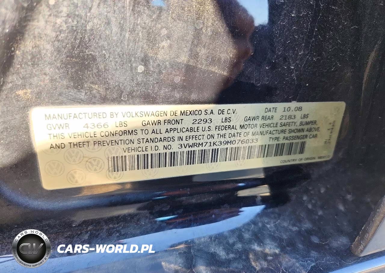 2009 Volkswagen Jetta Se VIN:3VWRM71K39M076033 - 12