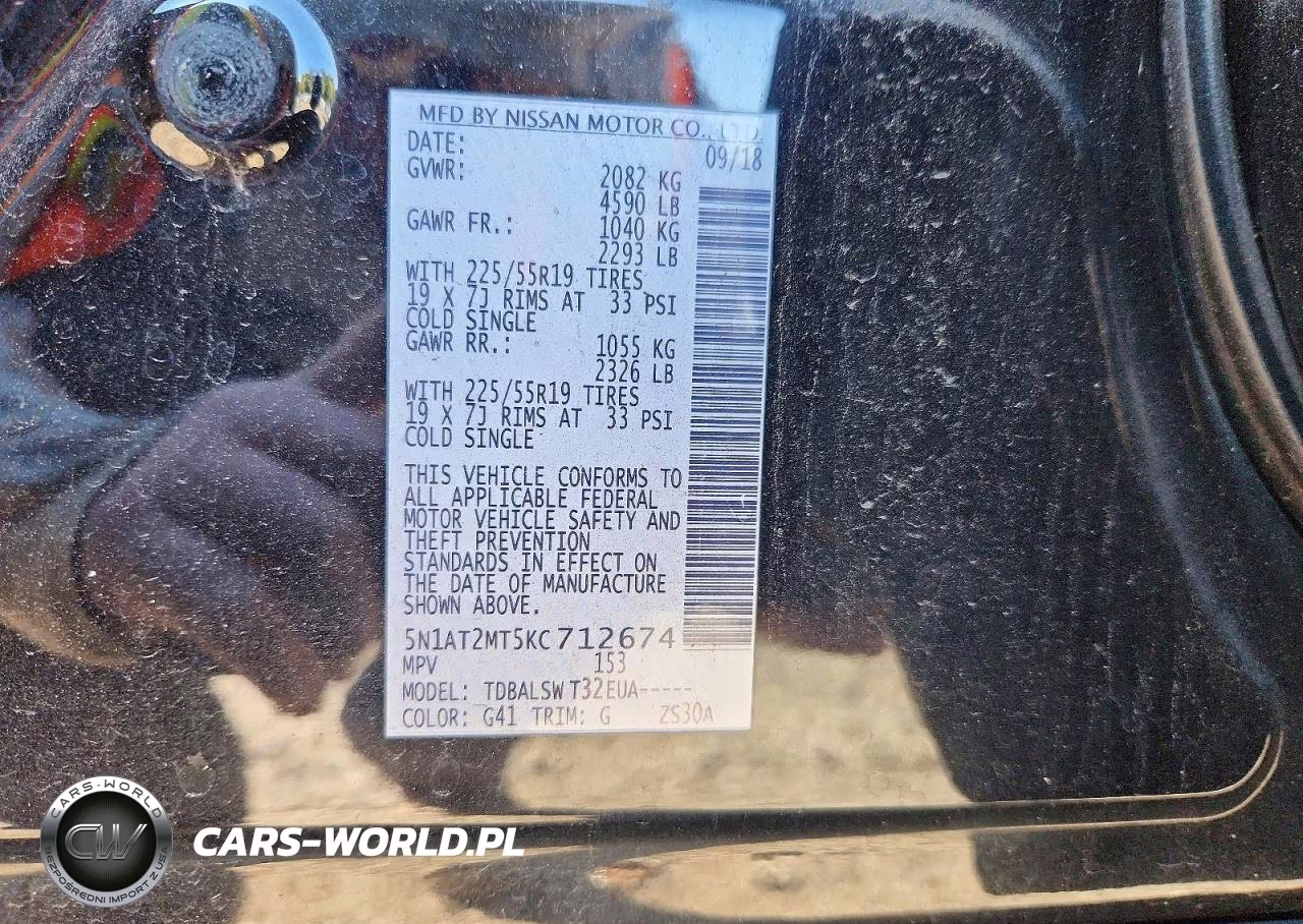 2019 Nissan Rogue Sl VIN:5N1AT2MT5KC712674 - 12