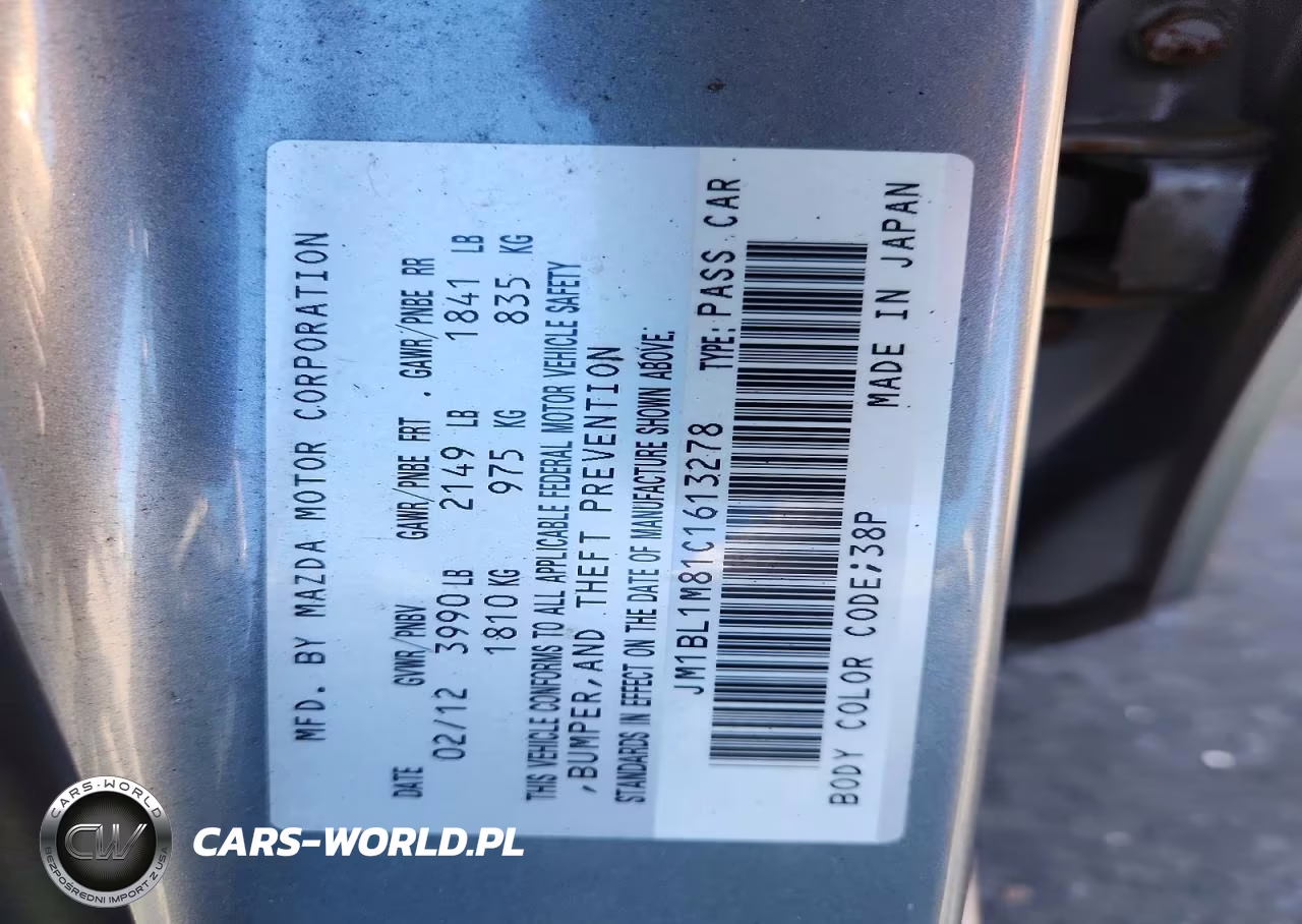 2012 Mazda 3 I VIN:JM1BL1M81C1613278 - 13