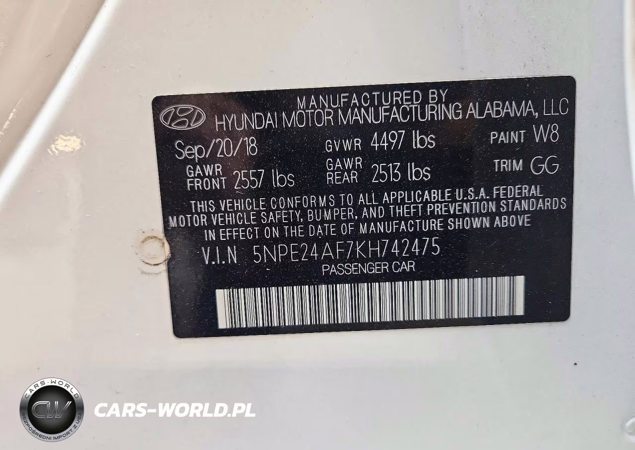 2019 Hyundai Sonata Se VIN:5NPE24AF7KH742475 - 12