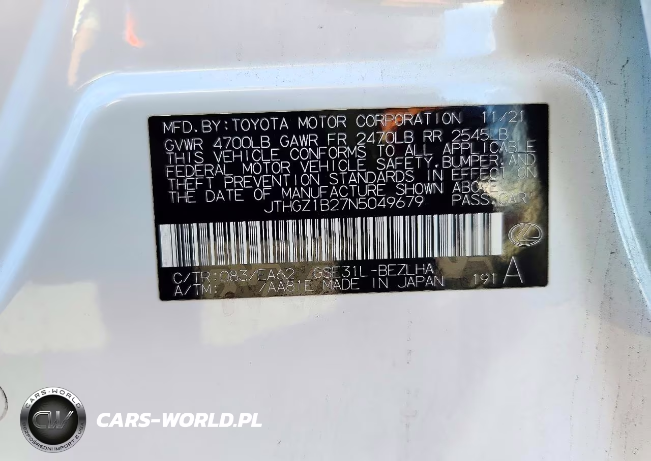 2022 Lexus Is 350 F Sport VIN:JTHGZ1B27N5049679 - 13