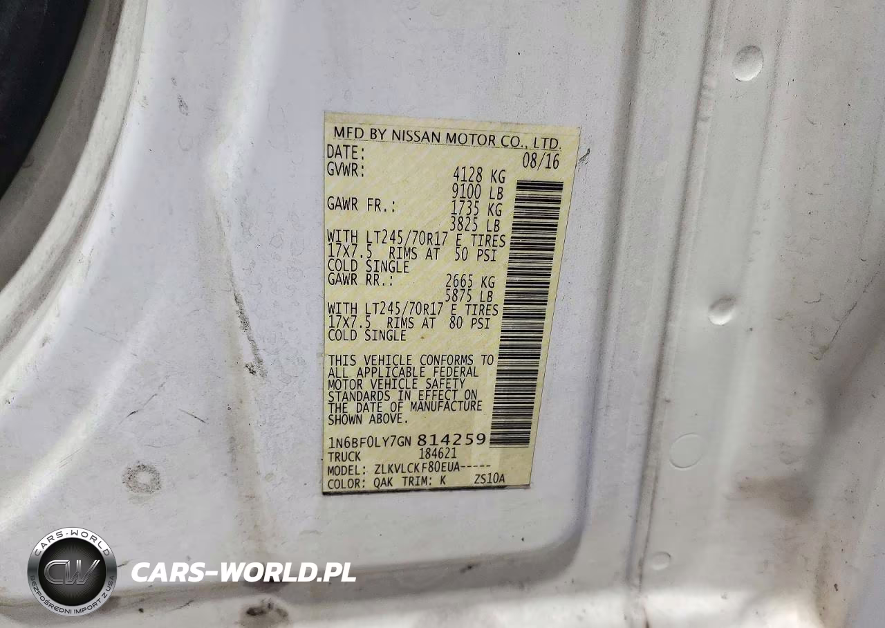 2016 Nissan Nv 2500 Hd S VIN:1N6BF0LY7GN814259 - 13