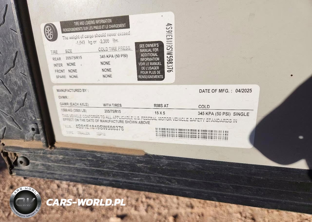 2025 Swayer 7Bp18 Enclosed Cargo Trailer VIN:4S91E1819SW598376 - 10