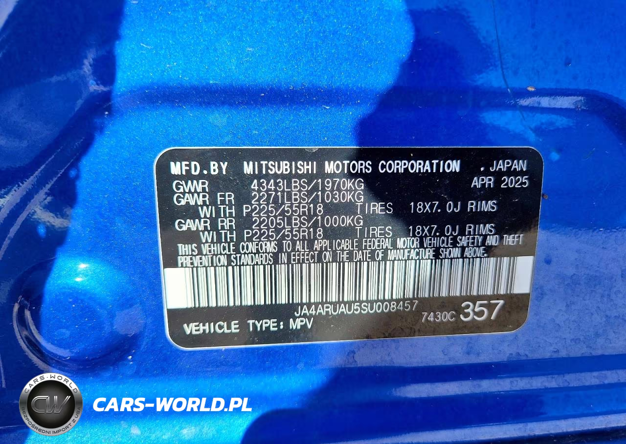 2025 Mitsubishi Outlander Sport S VIN:JA4ARUAU5SU008457 - 14