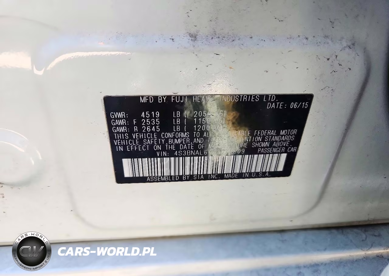 2015 Subaru Legacy 2.5I Limited VIN:4S3BNAL61F3074809 - 12