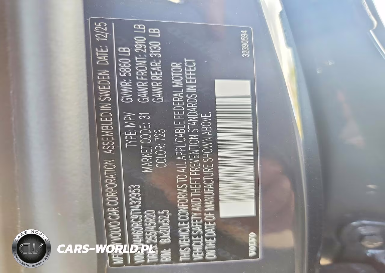 2026 Volvo Xc60 Plug-In Hybrid Plus, T8 Awd Electric-Gasoline, Dark VIN:YV4H60RC9T1432953 - 13